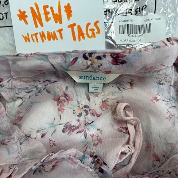 Sundance Womens Floral Muse Top Ruffle Long Sleeve Blouse Large Pink Multi NWOT - Picture 3 of 8